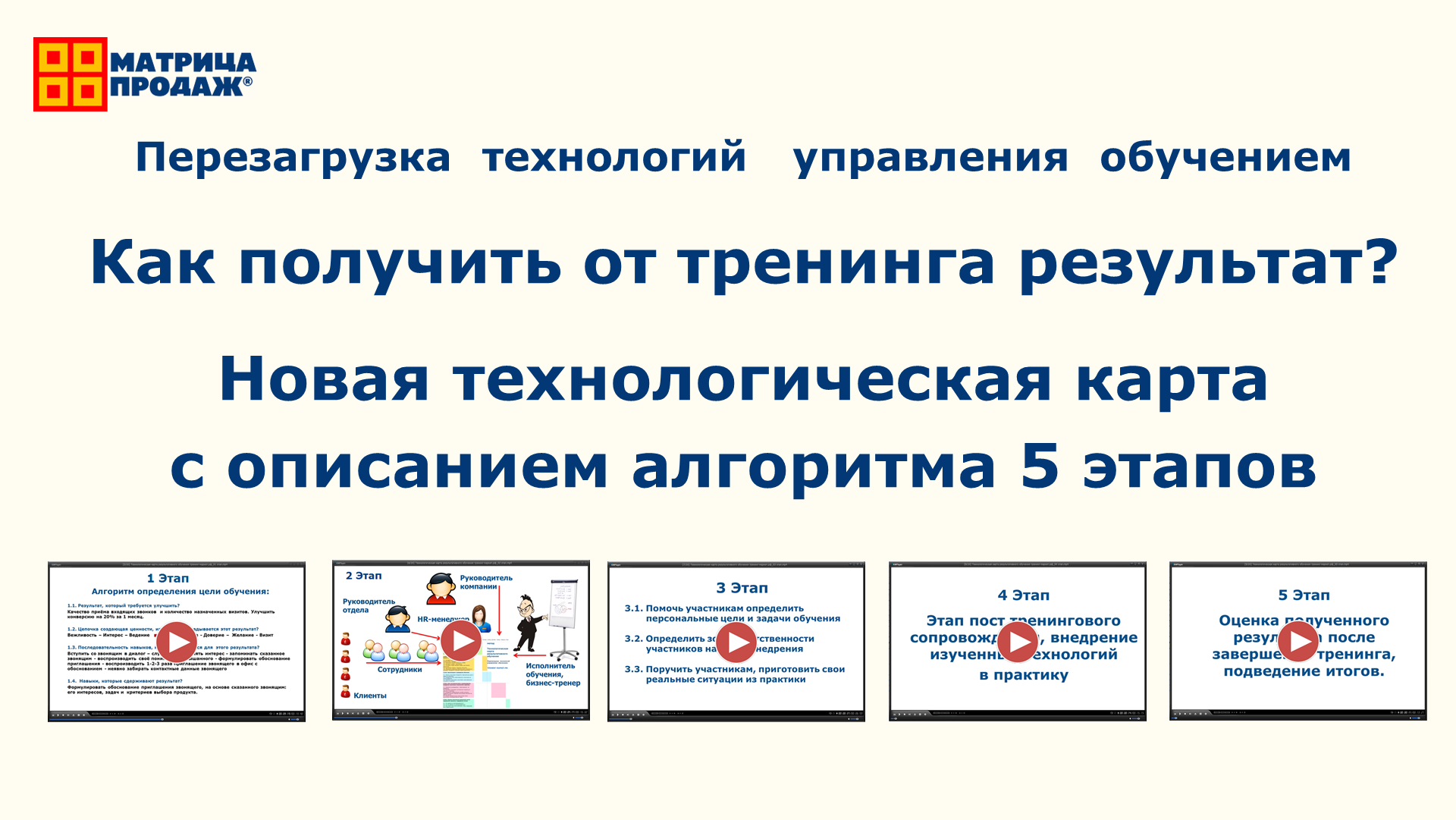 Новая технологическая карта с описанием алгоритма 5 этапов